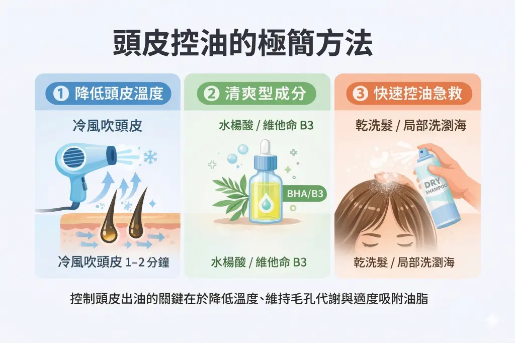 頭皮控油三步驟指南資訊圖