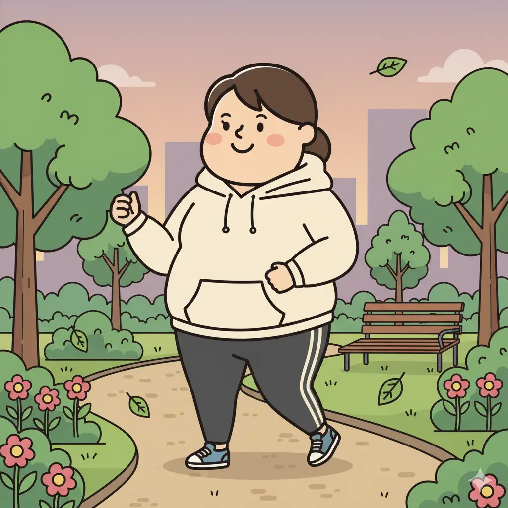 公園散步的上班族